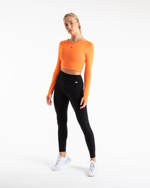 Women's Training Long Sleeve Crop Top - Orange