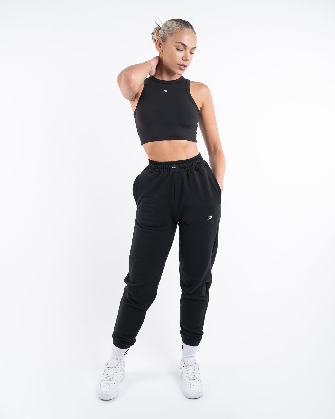 Essentials Racer Crop Top - Black